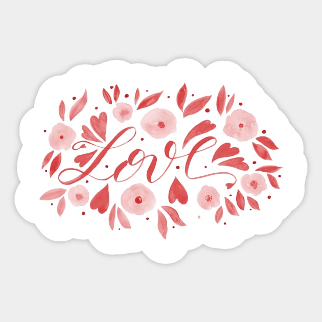 Love and foliage - living coral Sticker by wackapacka